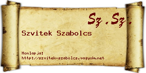 Szvitek Szabolcs névjegykártya